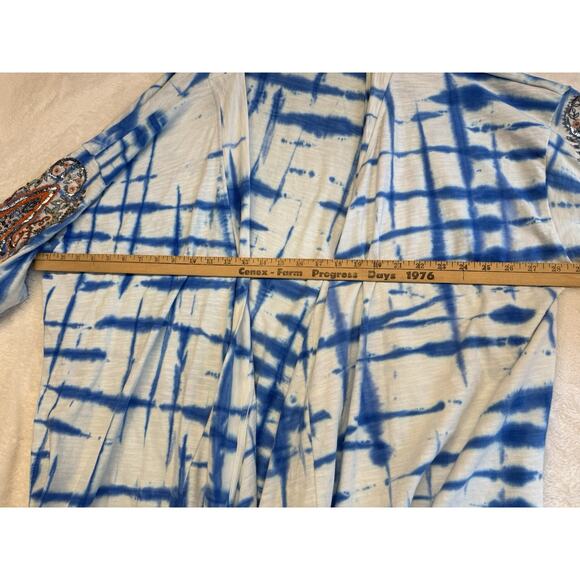 Ulla Popken Women's Plus Size II Kimono Sweat Jacket Tie Dye Open A Line - Picture 11 of 13